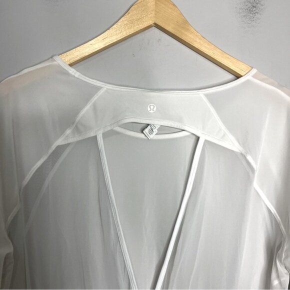 Lululemon If You're Lucky Long Sleeve Tee II - White, size 10 - Picture 12 of 15